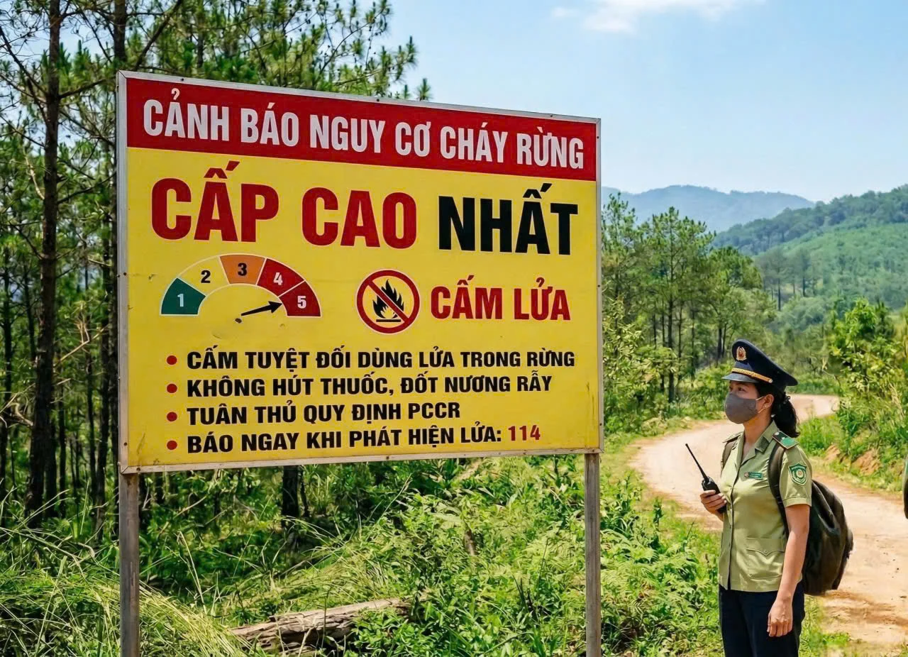 Cảnh báo nguy cơ cháy rừng tại nhiều địa phương: Sẵn sàng phương châm '4 tại chỗ'